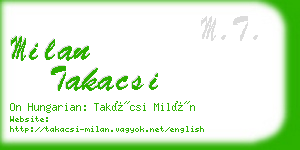 milan takacsi business card